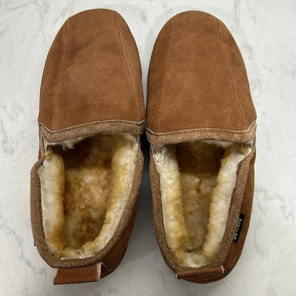 Romeo Genuine Shearling Leather OLD FRIEND Men’s Size 9 Slippers Chestnut
